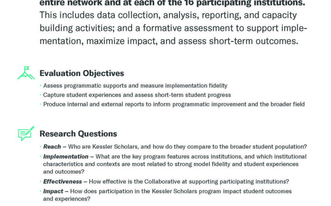 Ithaka S+R: Kessler Scholars Collaborative Evaluation Plan Brief