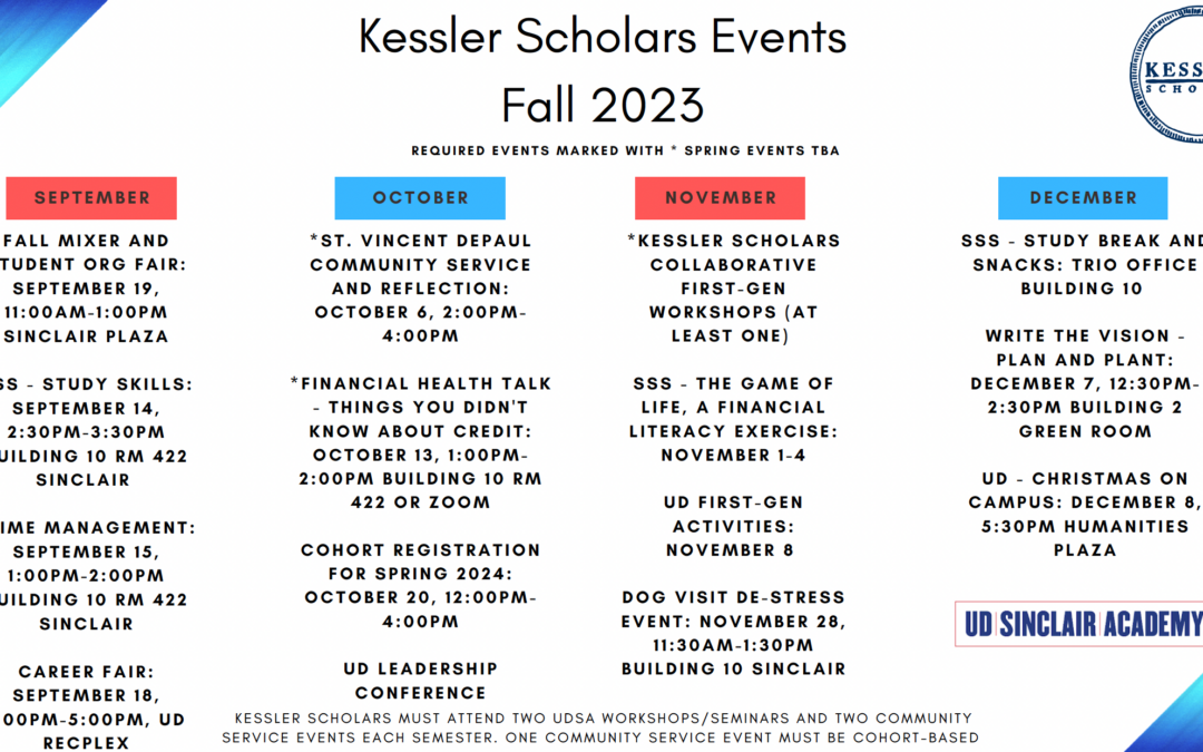 Example Program Calendar: University of Dayton Fall 2023