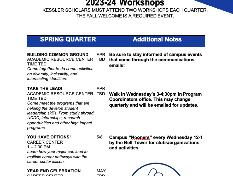 Example Program Calendar: University of California, Riverside 2023-2024
